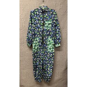 Diane von Furstenberg for Target Blue Green Leopard Zip Front Jumpsuit XS‎ NEW